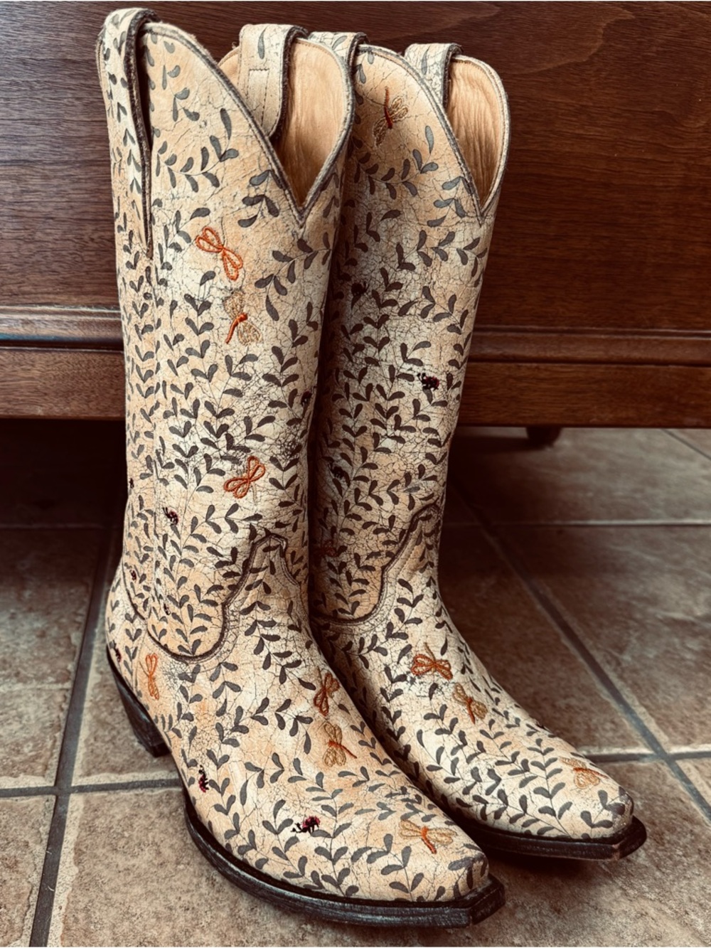 New Old Gringo Dragonfly & Ladybug Embroidered Western Boots